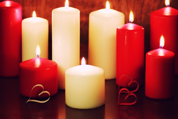 Luz de las velas, conjunto, amor