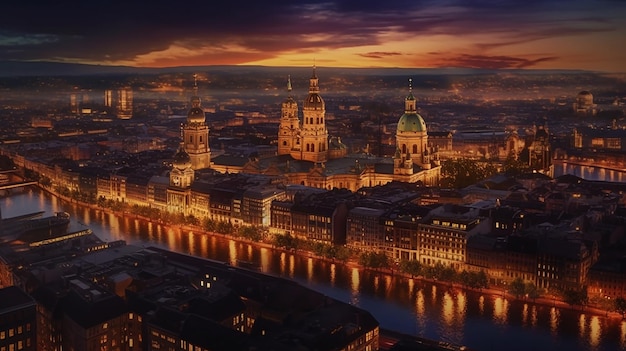 Luzes da cidade Europa Generative AI