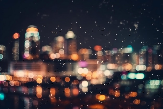 Foto luzes da janela da cidade luzes borradas luzes da estrada bokeh luzes coloridas noite chuvosa