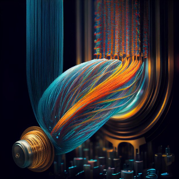 Luzes de fibra óptica fundo abstrato imagem generativa Ai