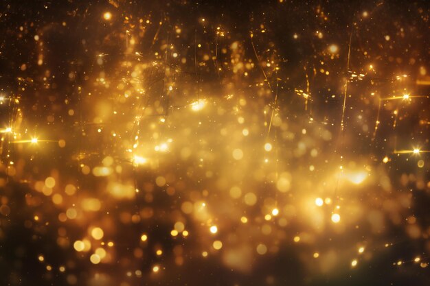 Foto luzes de natal em bokeh dourado abstrato fundo desfocado