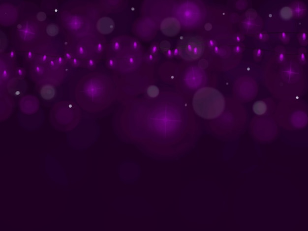 Luzes de Natal Fundo desfocado roxo brilhante