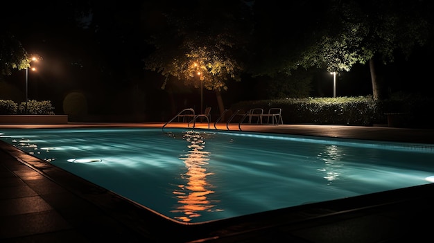 Foto luzes de piscina a led
