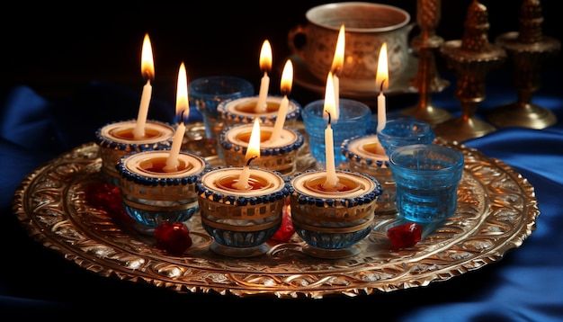 Luzes de velas de Hanukkah