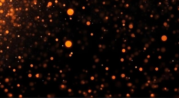 Luzes desfocadas de fundo granulado preto laranja na textura de ruído escuro