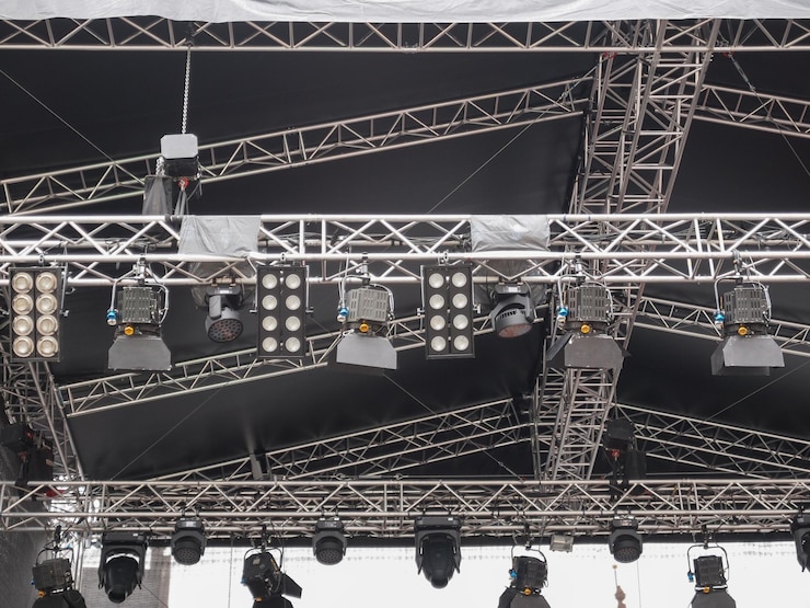 Foto luzes do palco do show