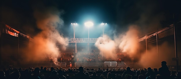 Luzes e fumaça do estádio