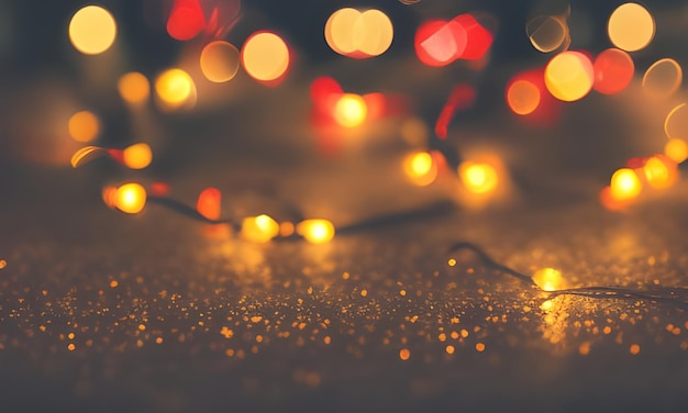 Foto luzes festivas de bokeh mágico fundo brilhante e cintilante fundo de foco suave desfocado cenário de feriados de natal ia generativa