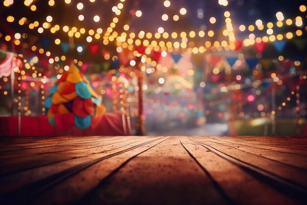 Foto luzes festivas de carnaval e bokeh