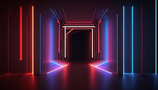 Foto luzes neon em um quarto escuro