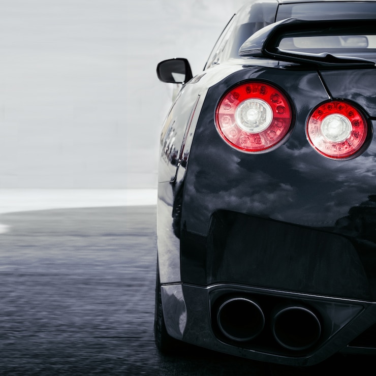 Foto luzes traseiras do carro