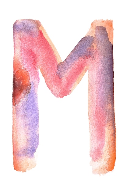 M - handgemachtes Aquarellalphabet