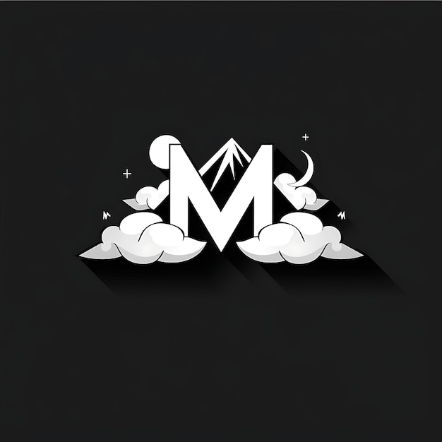 M mit dem Maskottchen Logo Design Stil mit dem Buchstaben M geformt in ein kreatives Ideenkonzept Einfach Minimal
