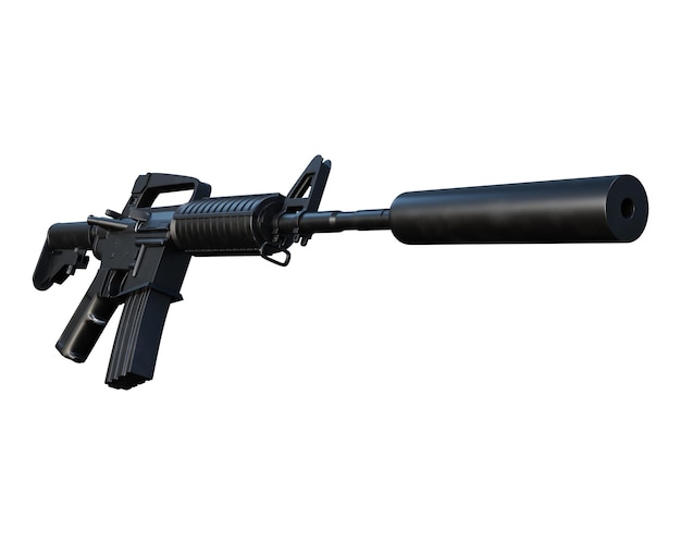 M4a1 rifle 3D Render aislado sobre fondo blanco.