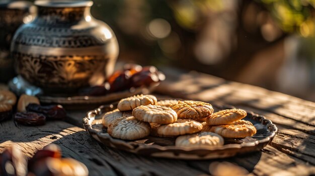 Maamoul Pan corto como corteza con dátiles o nueces condimentadas Textura crujiente y dulzura aromática