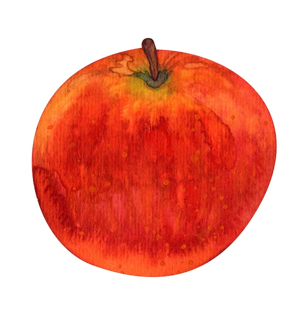 maçã de aquarela