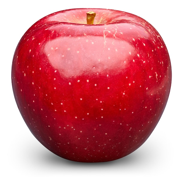 Maçã vermelha isolada no fundo branco Foto macro do estúdio da Apple