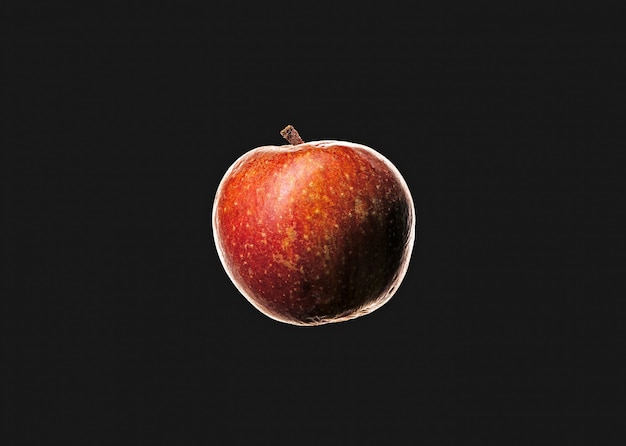 Foto maçã vermelha isolada no fundo preto