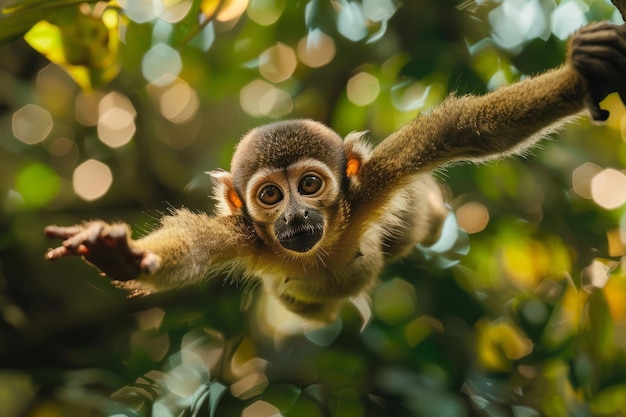 Macaco ágil balançando