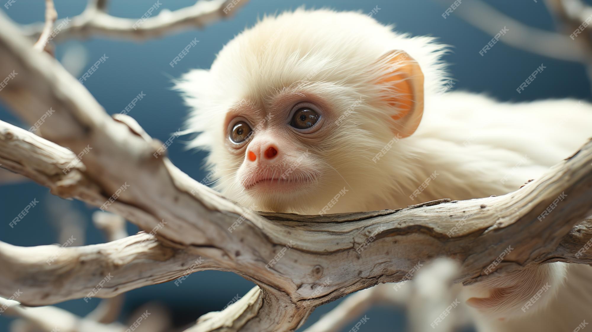 Macaco branco hd 8k papel de parede banco de imagens fotográficas