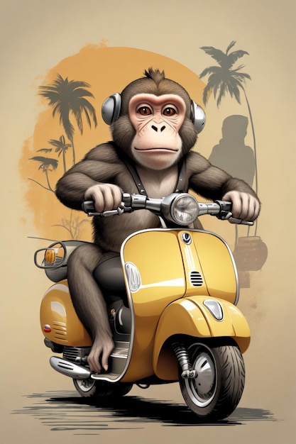 Macaco em um alten Vespa 8