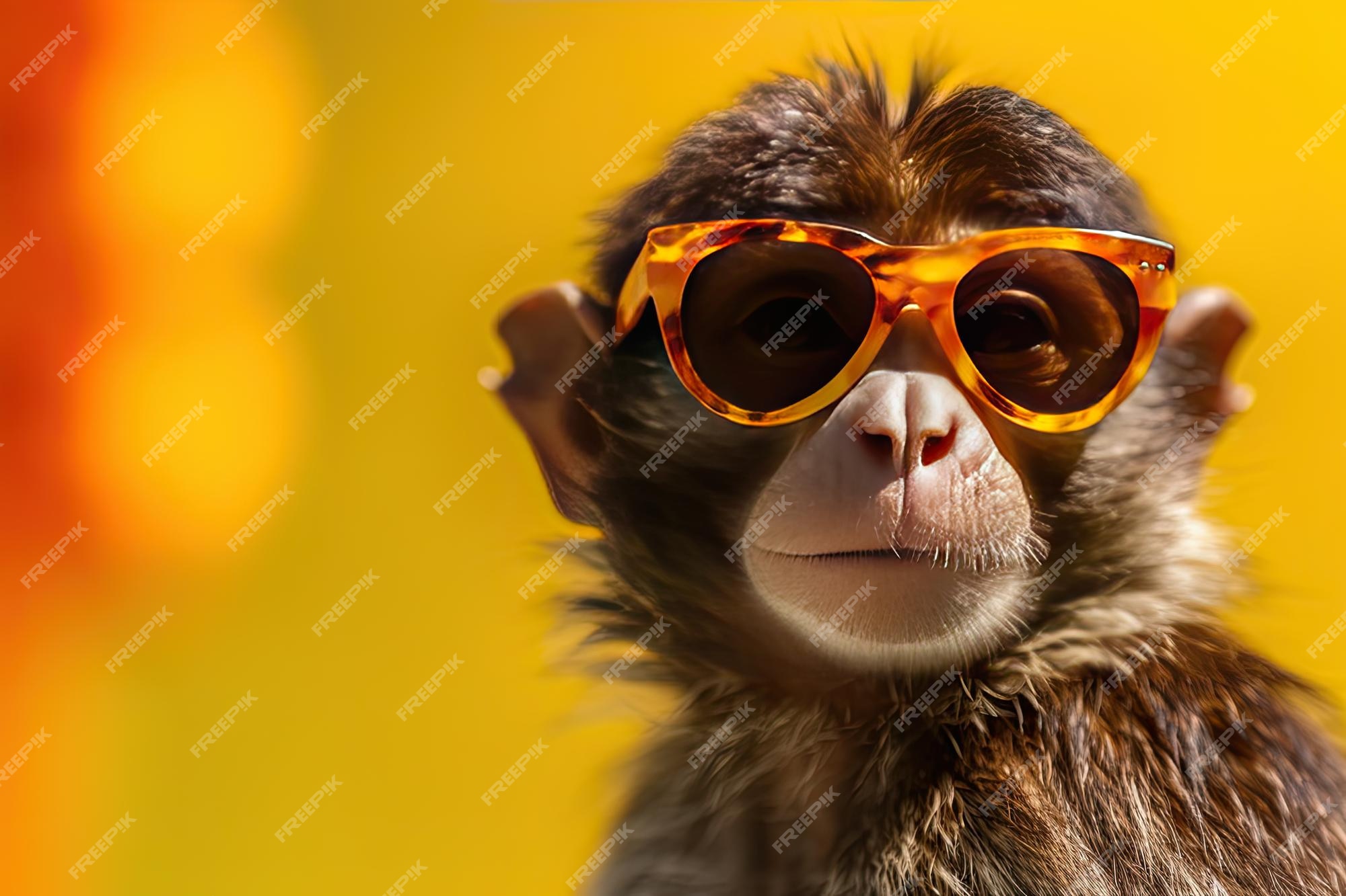 Macaco engraçado na praia