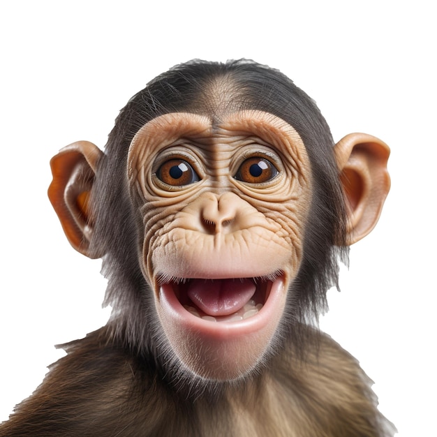 Macaco feliz isolado no fundo com Generative AI