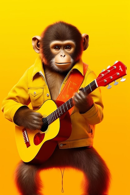 personagens de macacos fofos tocando violão 12732029 Vetor no Vecteezy