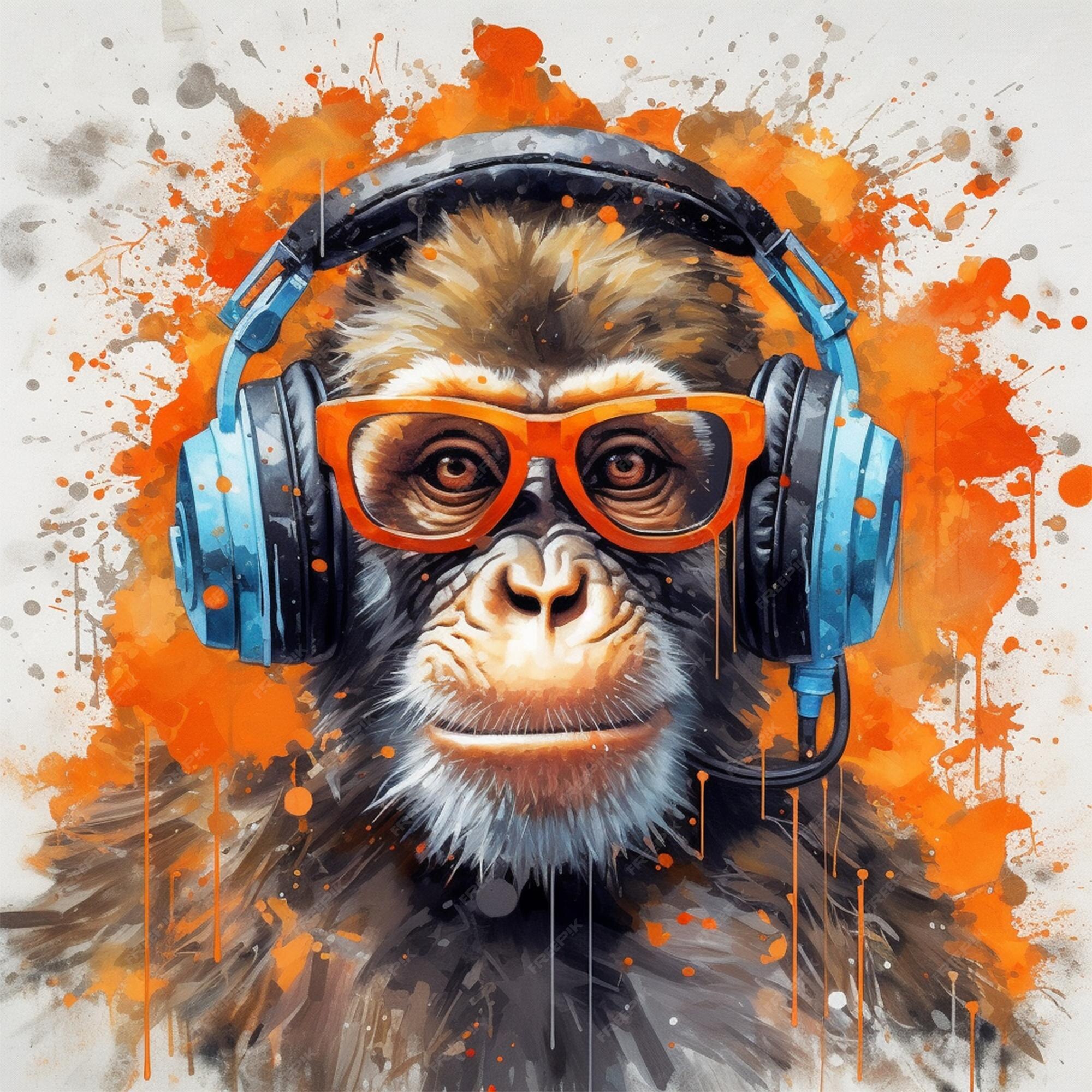 Design PNG E SVG De Macaco Aquarela Sentado Para Camisetas