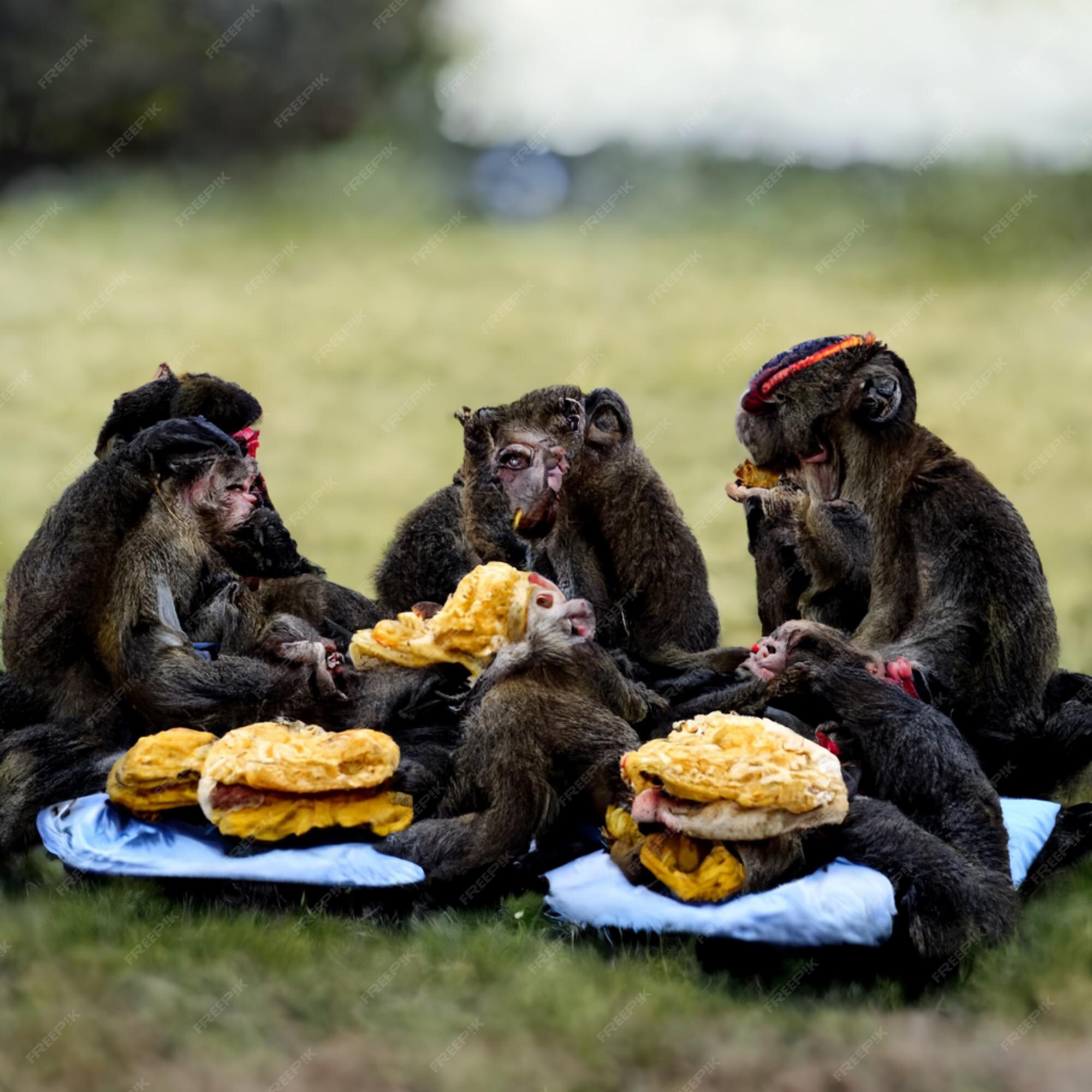 Macacos engraçados imagem de stock. Imagem de comer, quente - 66052971