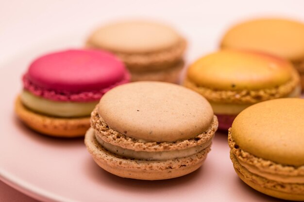 Macaron in rosa Platte