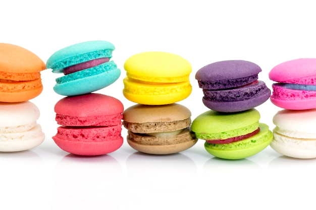 Foto macarons coloridos franceses