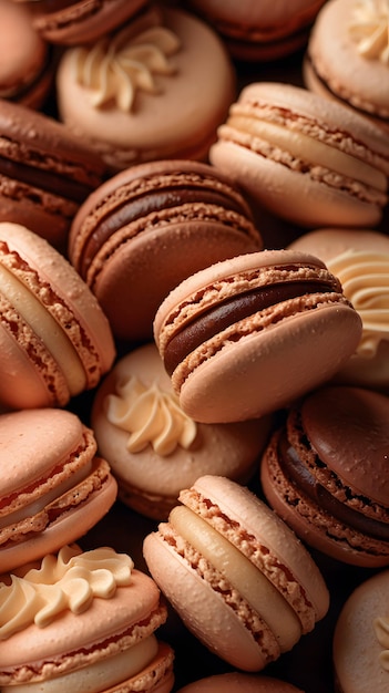 Macarons de comida com sabores variados uma opção de sobremesa doce e finger food