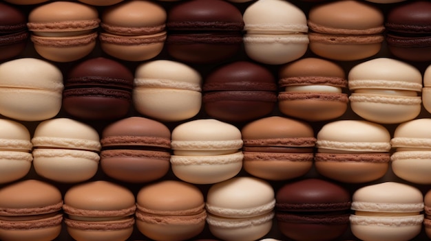 Macarons de padrão sem costura Também ótimos como pano de fundo ou papel de parede versátil