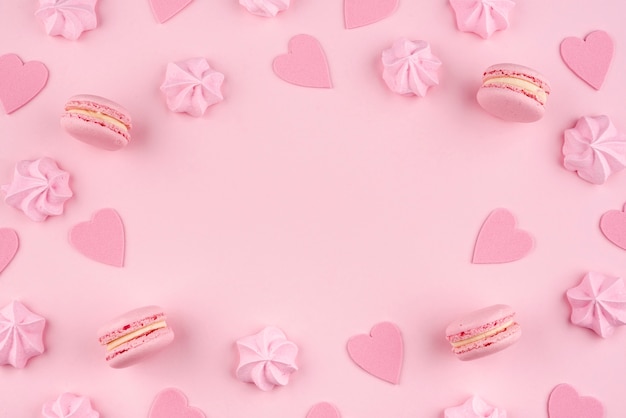 Macarons e merengue para dia dos namorados