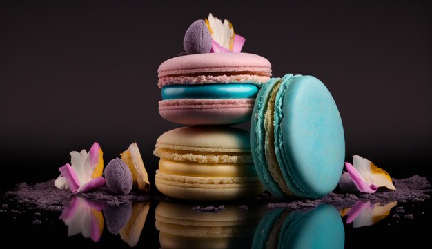 Foto macarons orgánicos con ingredientes naturales