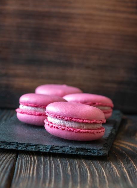 Macarons rosa - sobremesa doce à base de merengue