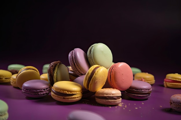 Macaroons coloridos Generative AI