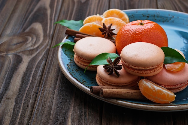 Macaroons de francês com tangerina