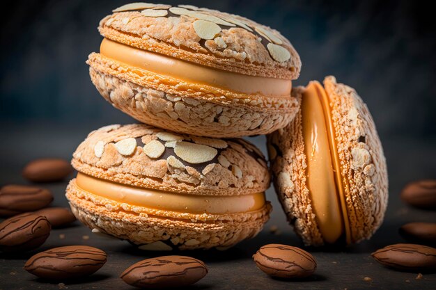 macaroons deliciosos de amêndoa