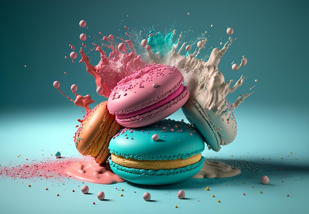 Macaroons em um belo fundo Generative AI