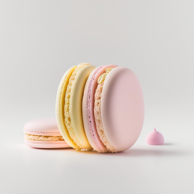 Foto macaroons em uma mesa branca