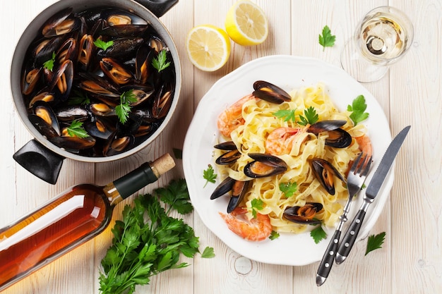 Macarrão com frutos do mar