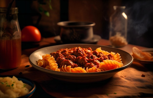 Macarrão com molho de carne