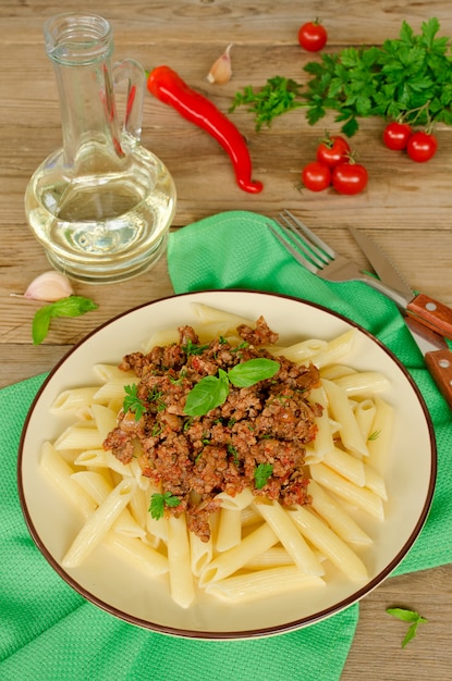 Macarrão com ragu de bolonhesa