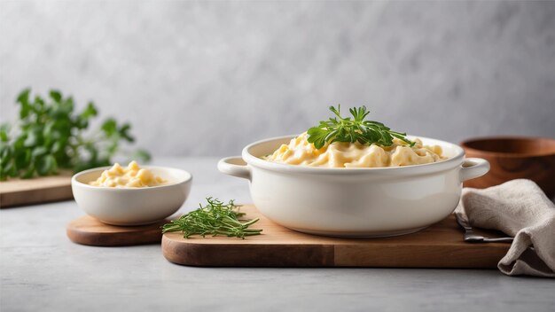 Macarrão cremoso assado com queijo em um fundo limpo