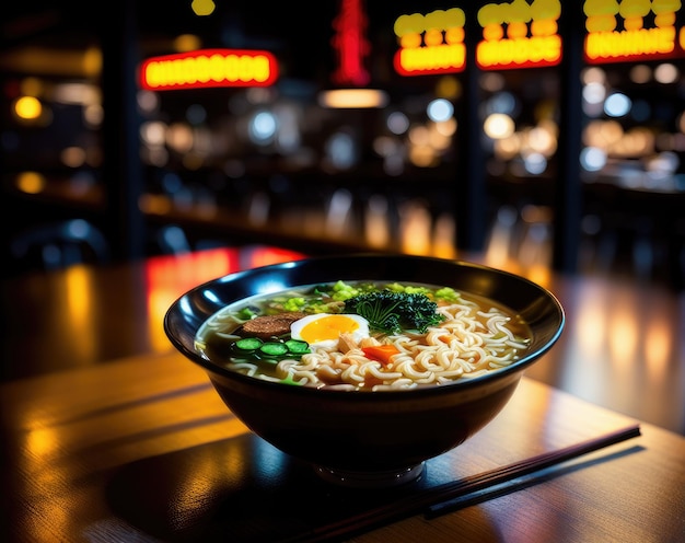 macarrão estilo japonês com frango e legumes