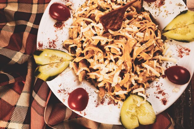 Macarrão italiano clássico apetitoso saboroso com um molho delicioso