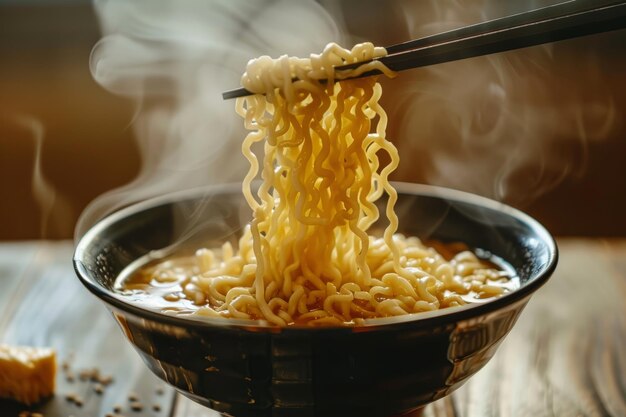 macarrão ramen japonês em sopa