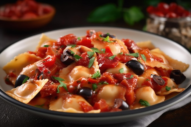 Macarrão Ravioli Com Azeite Marinara